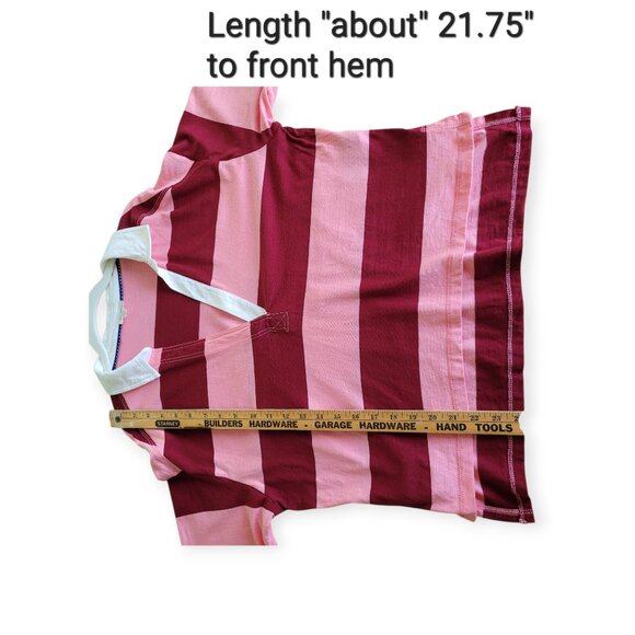 Anthropologie Pilcro Pink Red **Rugby Shirt** Size S - Picture 7 of 10